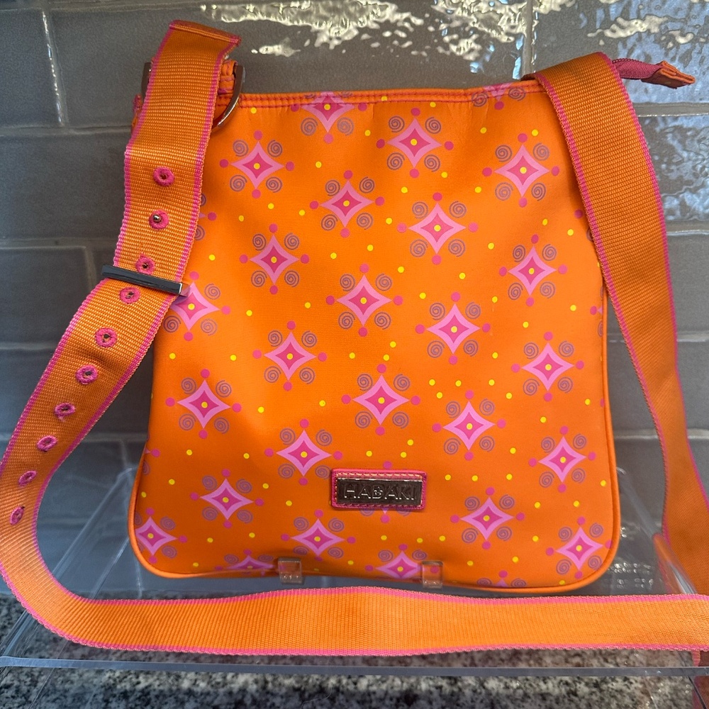 HADAKI‎ Scoop Sling Crossbody Bag Adjustable Strap ~ Orange